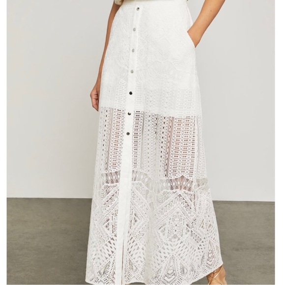 NWT BCBGMaxAzria Harper Lace Maxi Skirt 0 - Picture 3 of 14